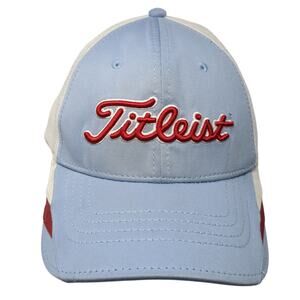 Fitleist Golf Fitted Baseball Cap Blue M Embroidered Vented Holes 6 Panel